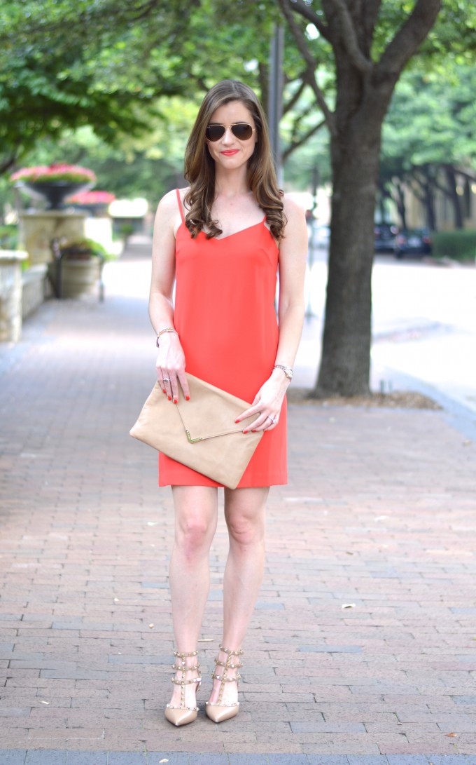 red dress, summer dresses, summer style, summer party dresses, Valentino rock studs