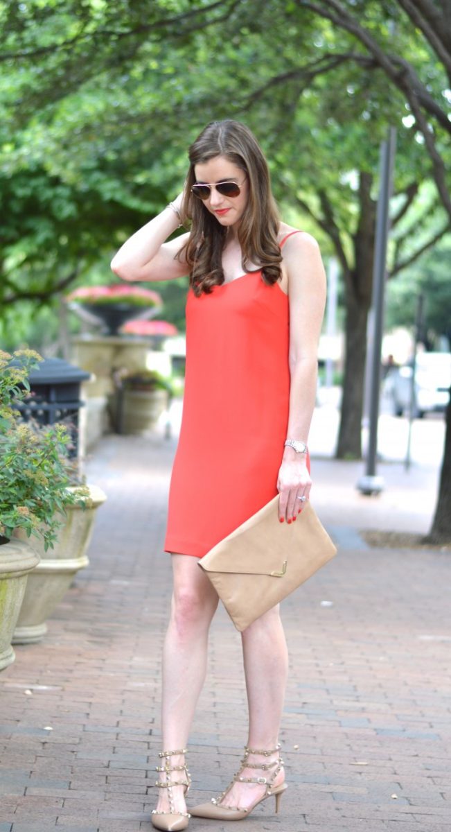 red dress, summer dresses, summer style, summer party dresses, Valentino rock studs