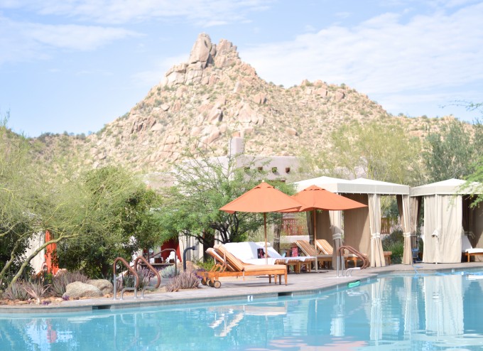 couples getaway, four seasons scottsdale, poolside cabanas, relaxing vacation