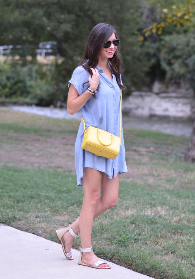 White chambray outlet dress