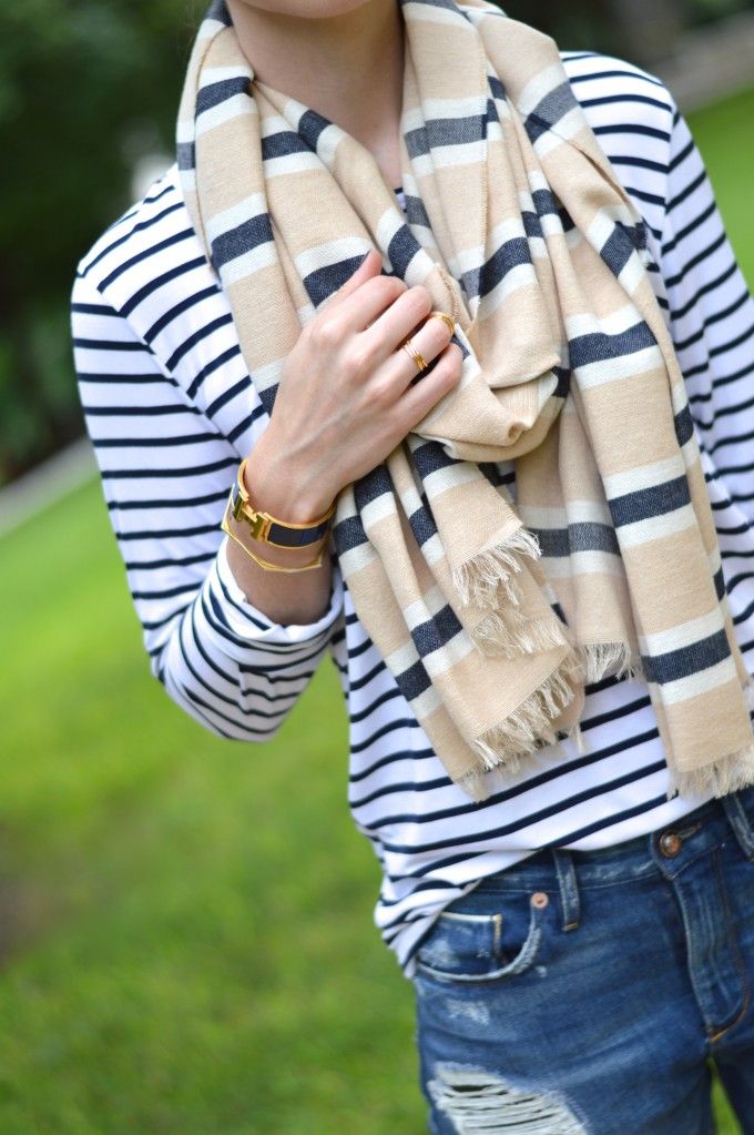 scarf season, striped scarf, best scarves for fall, jcrew scarves