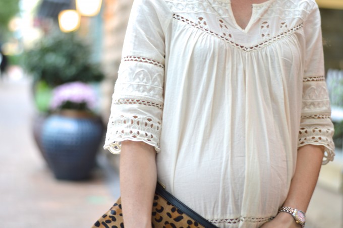 maternity style, lace top