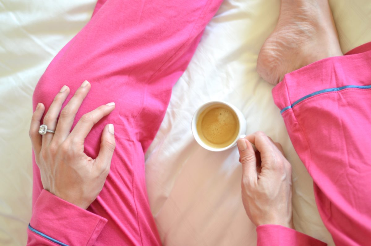coffee in bed, cosabella pajamas