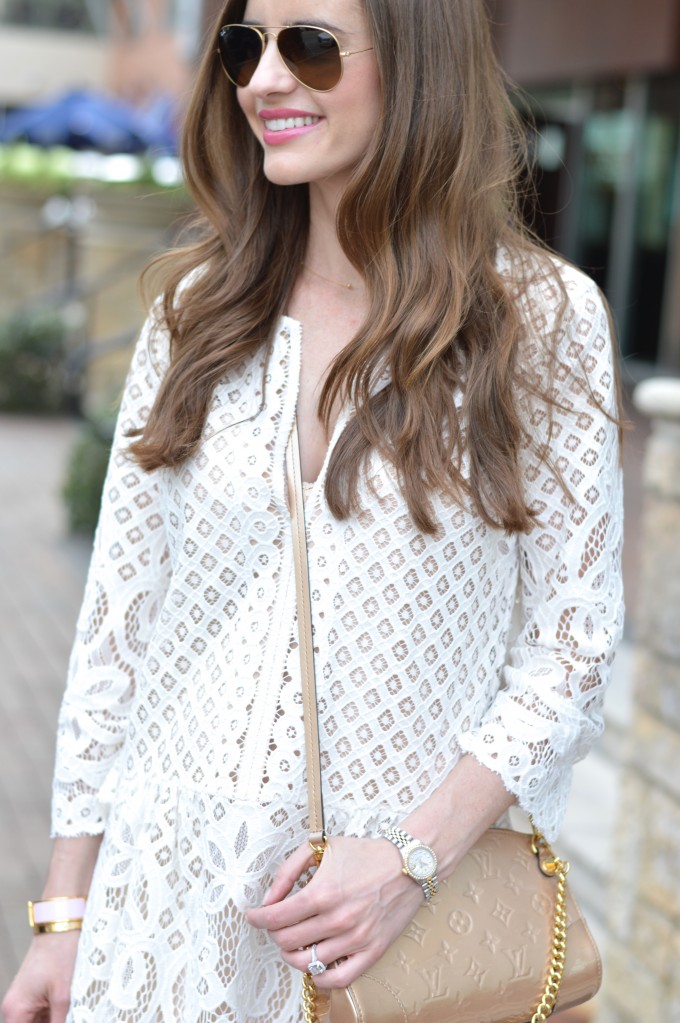 white lace dress, spring trends, 