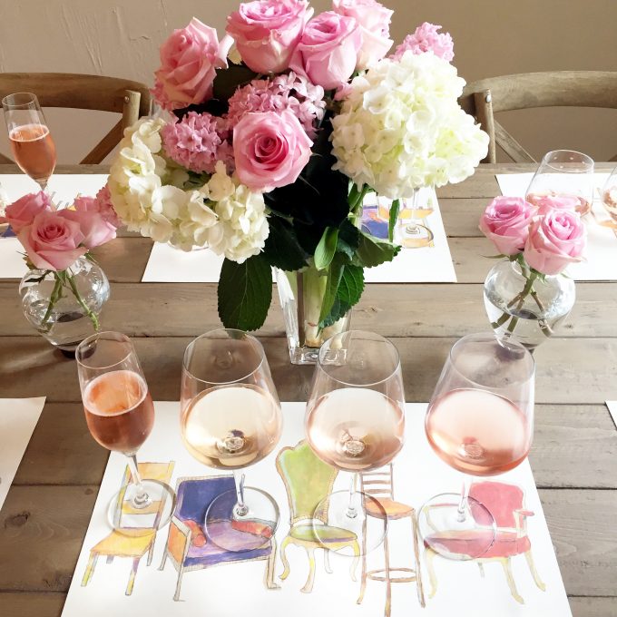 rosé wine tasting, how to style a wine tasting, how to host a wine tasting
