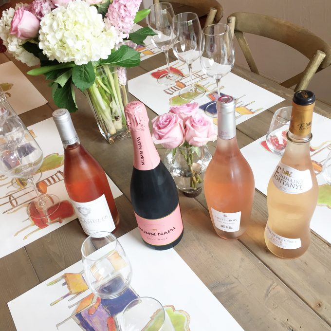 rosé wine. rosé wine tasting, entertaining at home, mother's day gift ideas