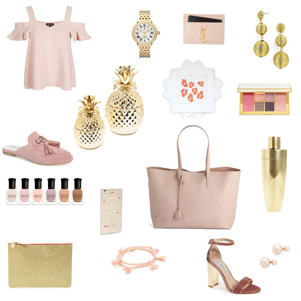 blush pink and gold
