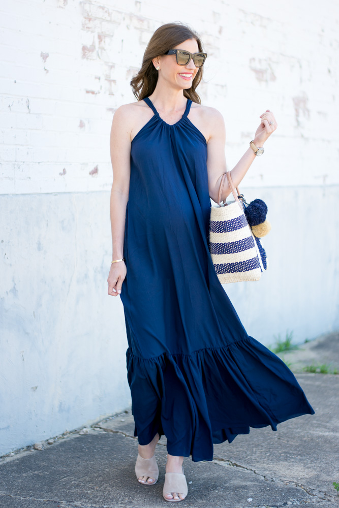 navy blue maxi dress