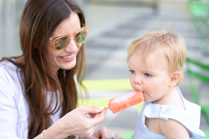 baby eating popsicle