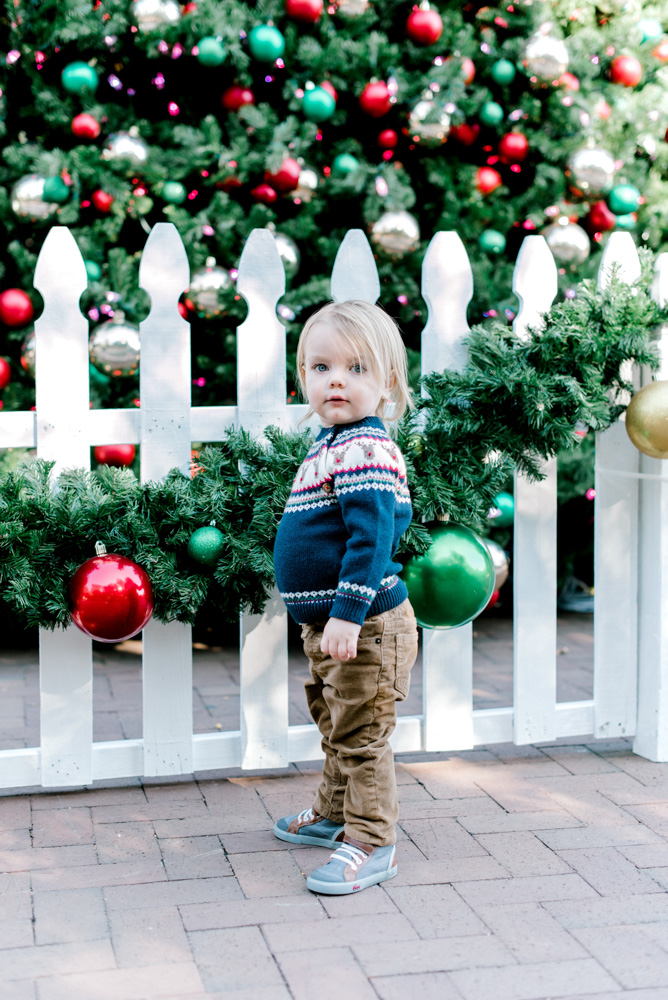 toddler in Christmas sweater