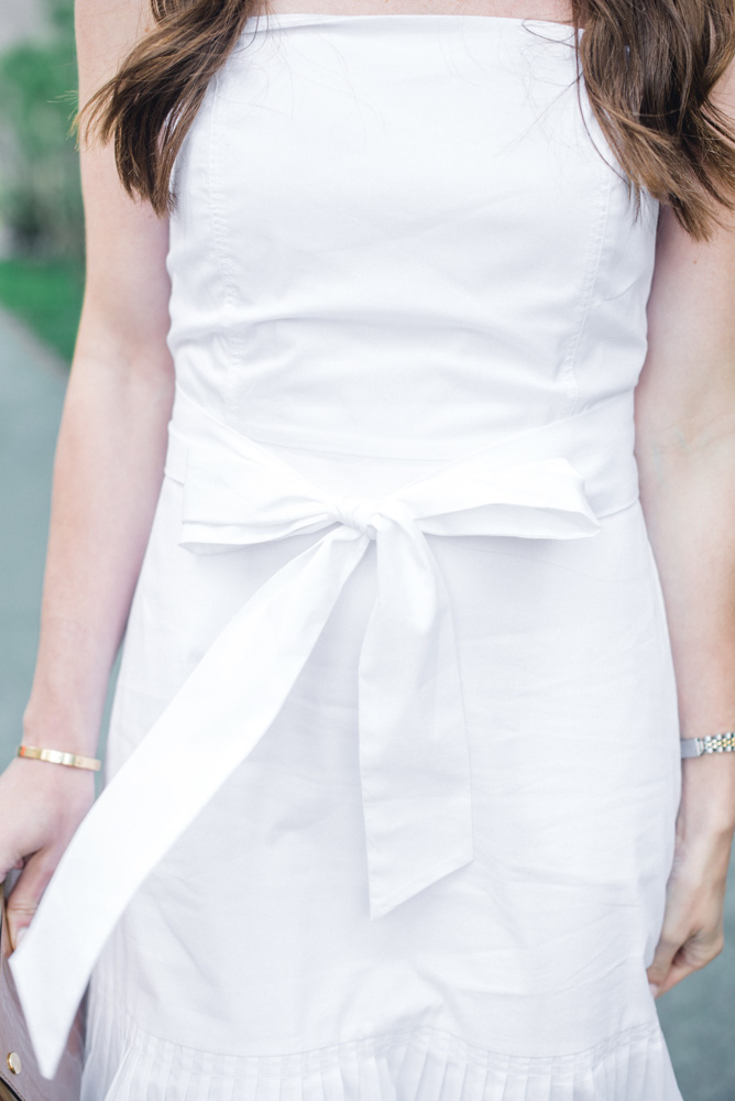 white summer dress with self belt