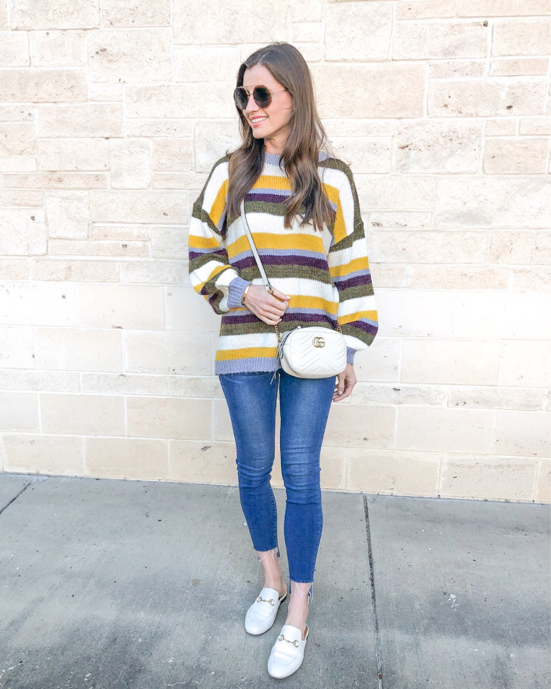 november in review striped sweater