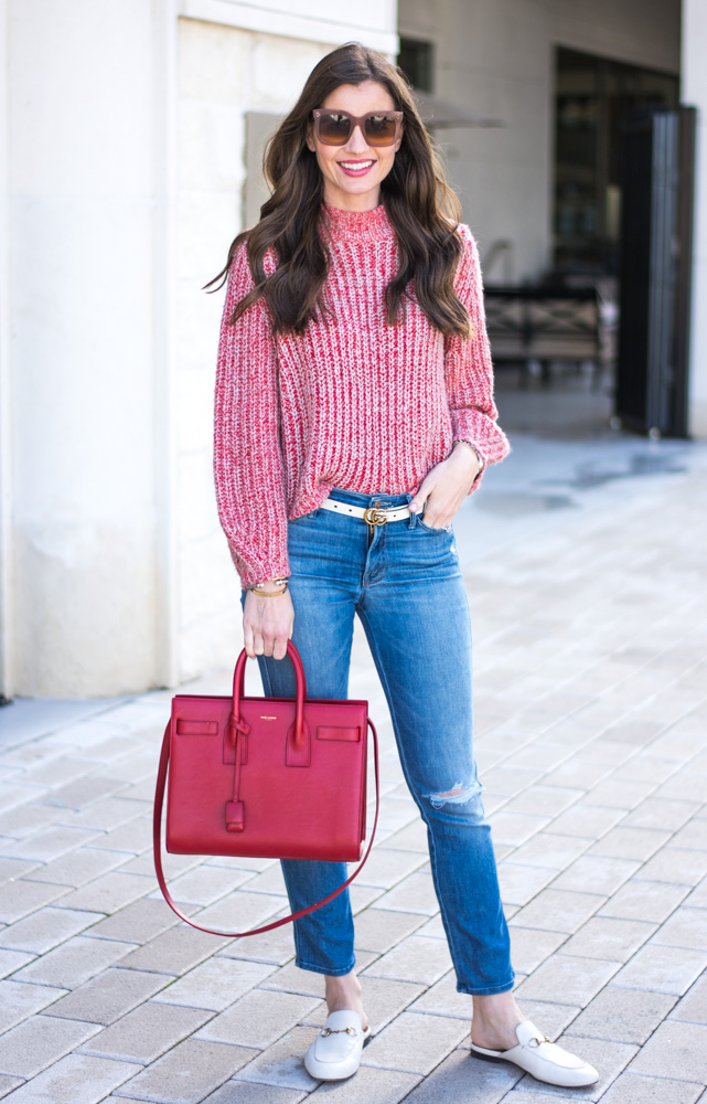 cozy red sweater