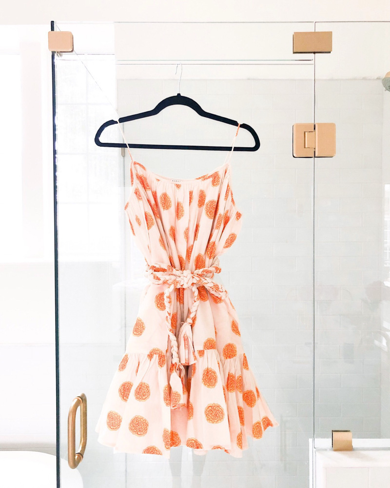 orange polka dot dress