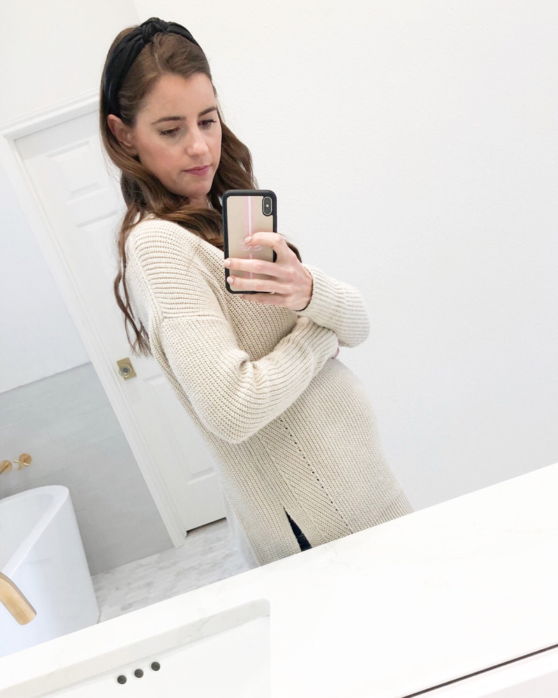 pregnancy bump ivory sweater