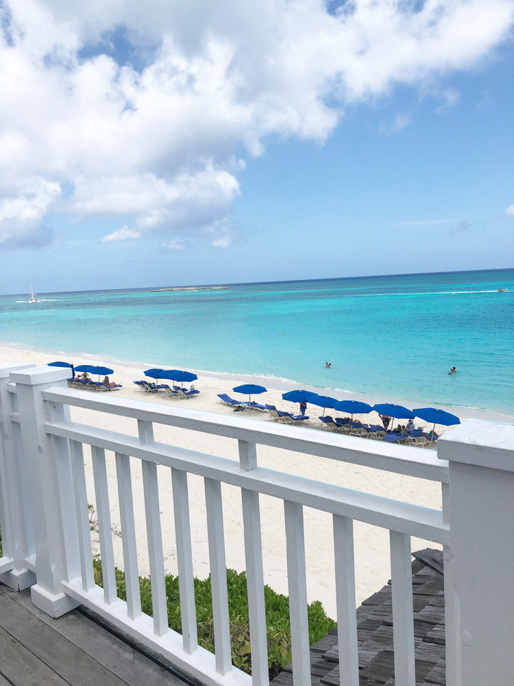 view out to beach and ocean