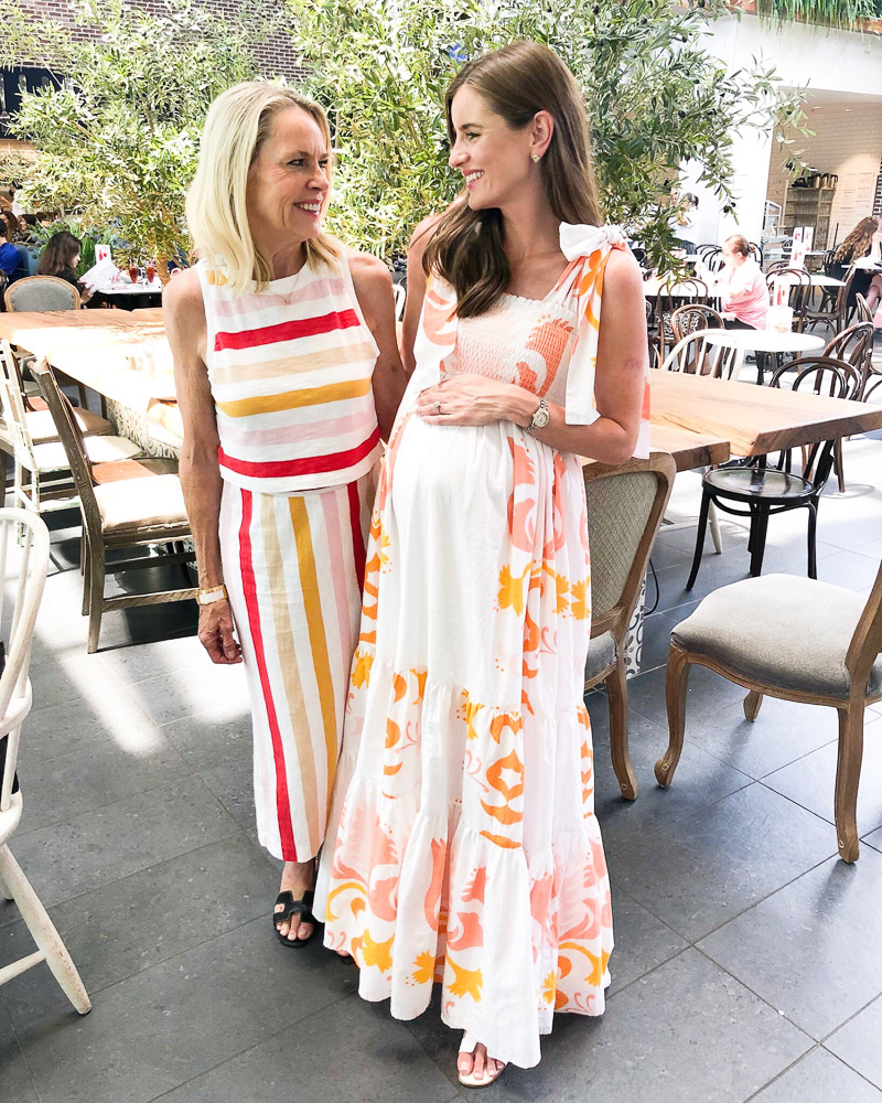 two women colorful summer dresses