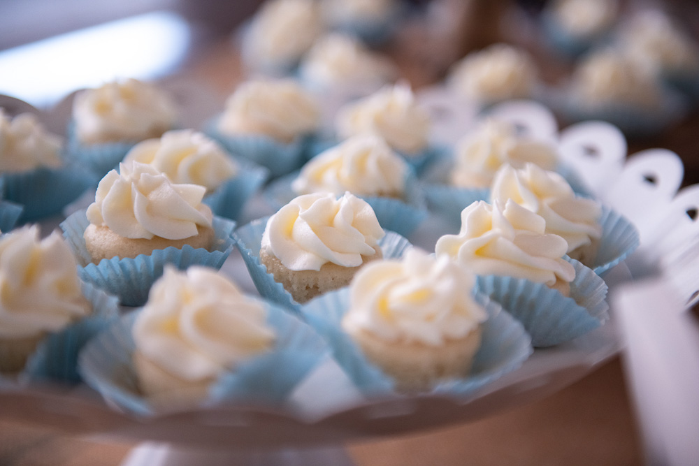 white cupcakes with white frosting