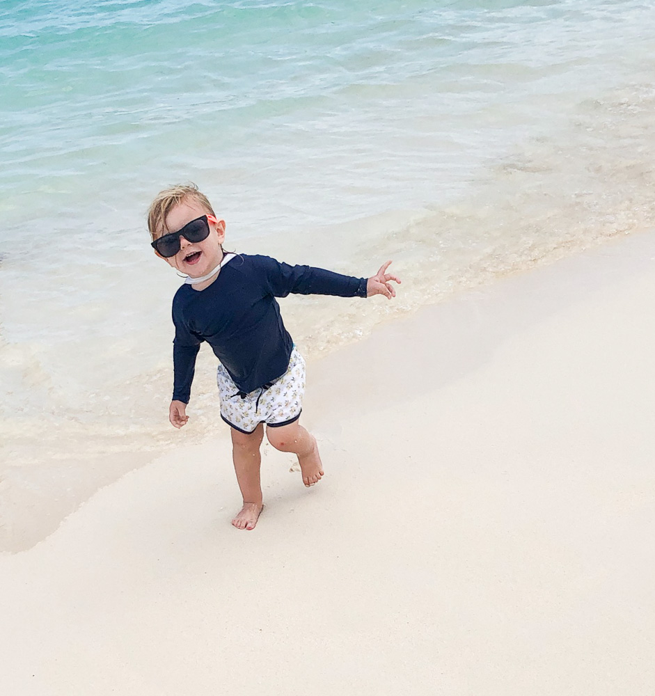 toddler boy on beach