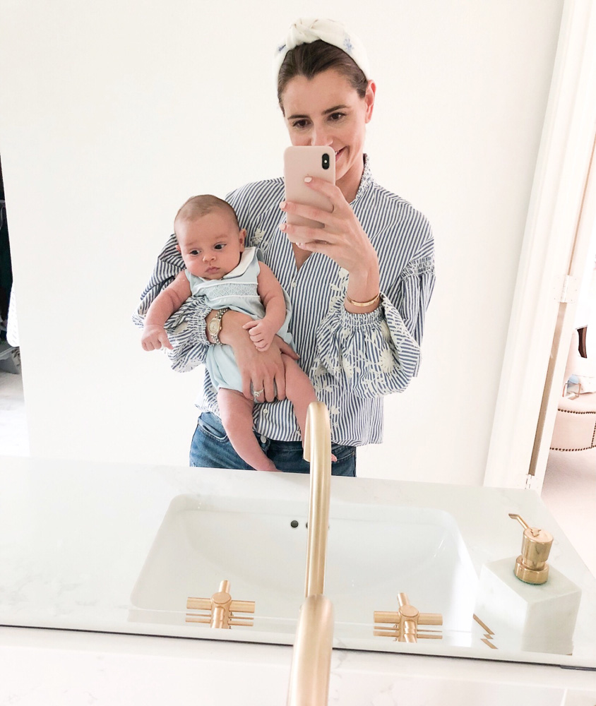 mirror selfie with mom and baby