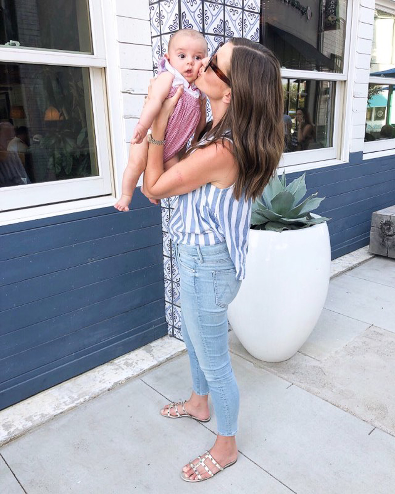 mom kissing baby