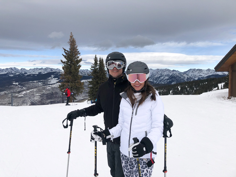 skiing at the top of vail mountain