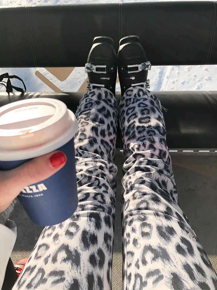 leopard print ski pants