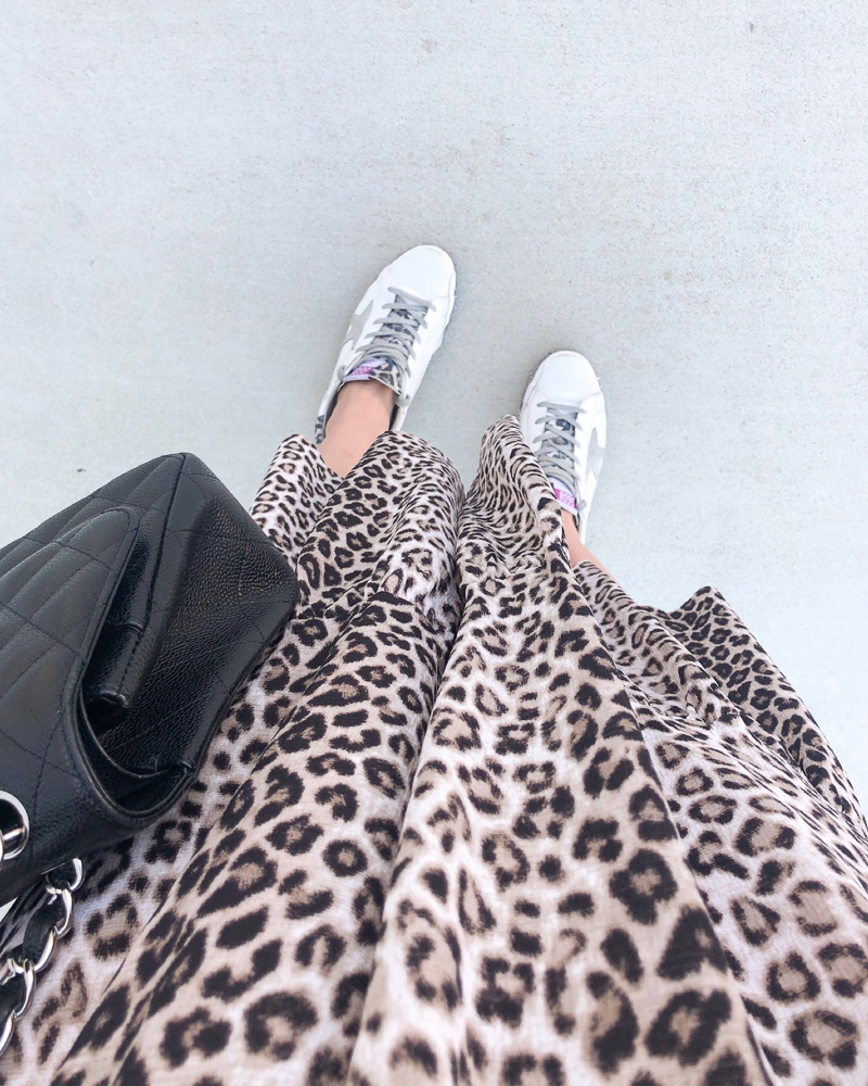 leopard dress golden goose sneakers