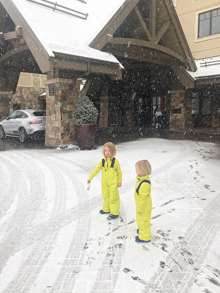 toddler boys in the snow