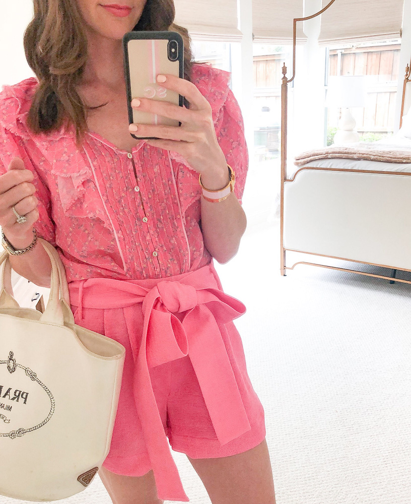 hot pink shorts and top