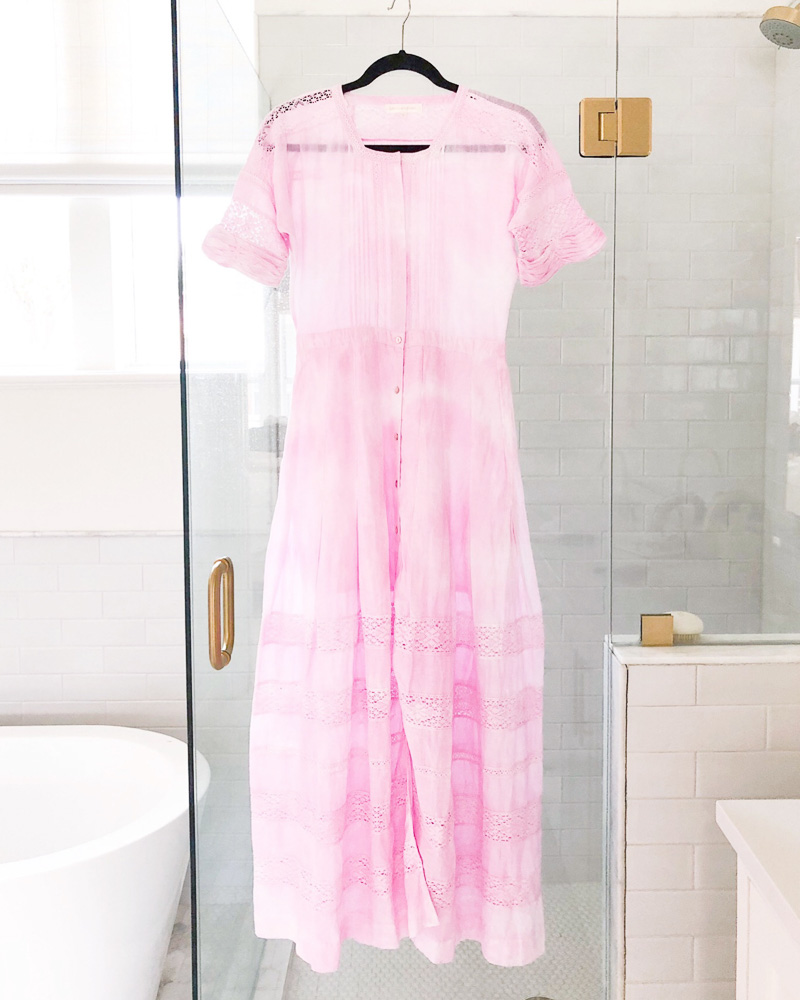 pink tie dye maxi dress