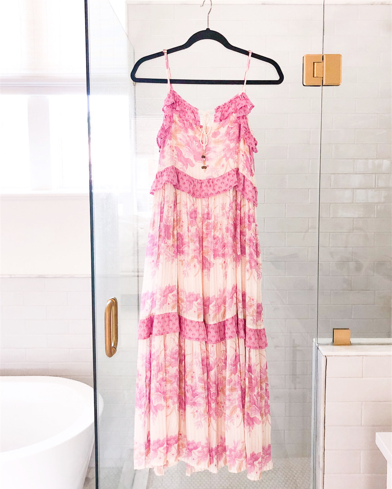 pink floral maxi dress