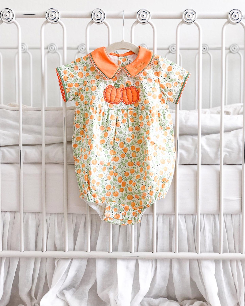 pumpkin baby bubble hanging on crib