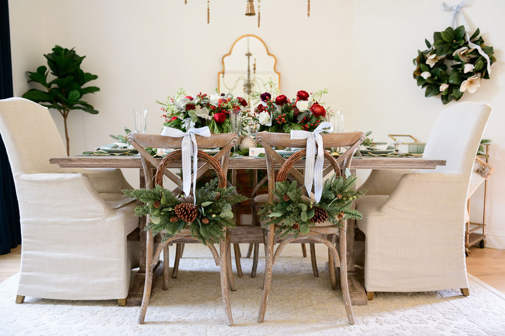 dining table set for christmas