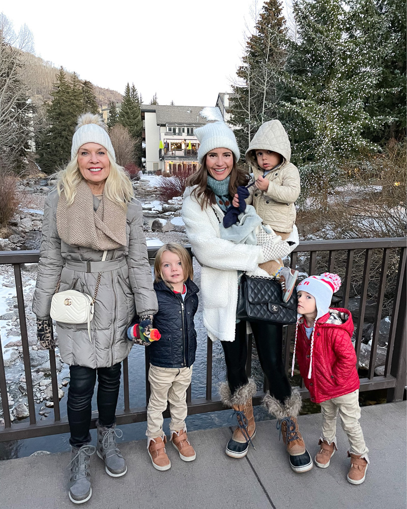 family group on bridge in vail