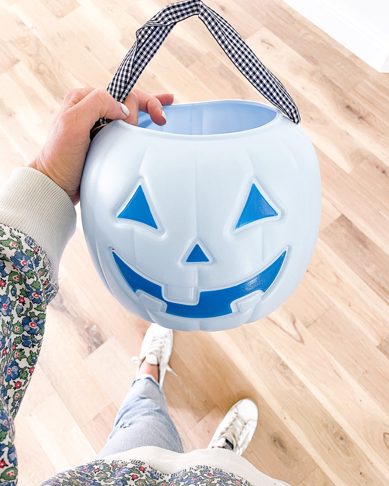 blue pumpkin trick or treat pail