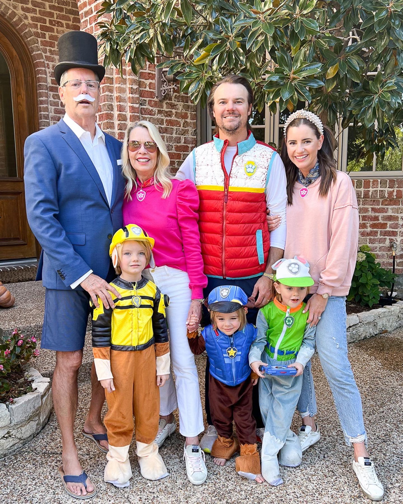 family group dressed as paw patrol characters