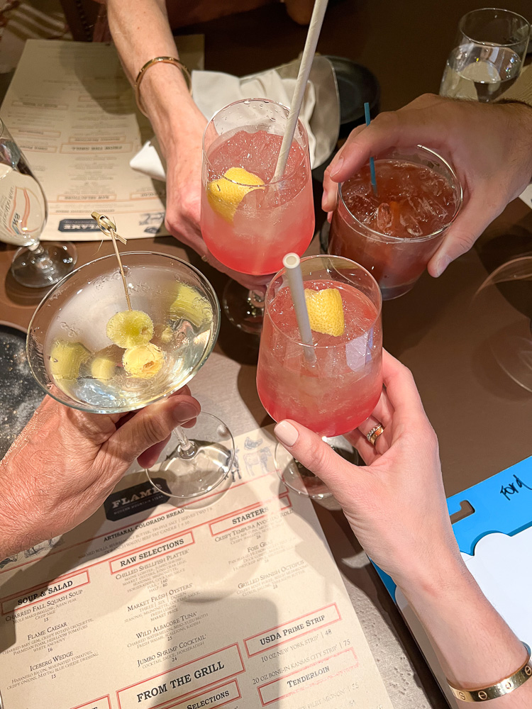 toasting with cocktails