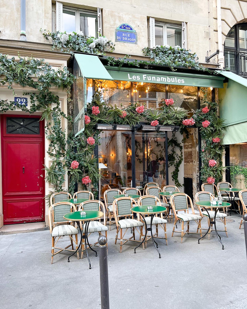 outside seating at a paris cafe