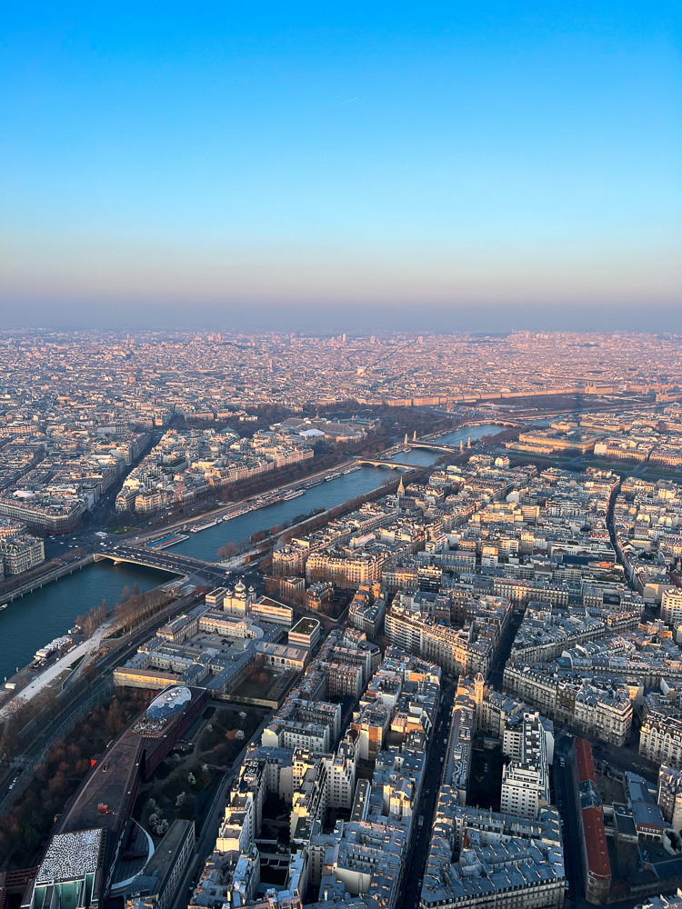 view of paris from the top of the eiffel tower