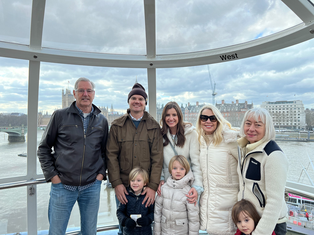 family group inside the london eye