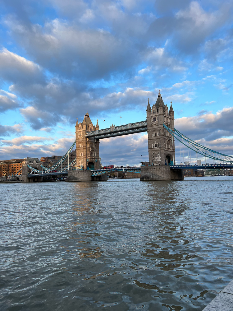 view of tower bridge from southbank london