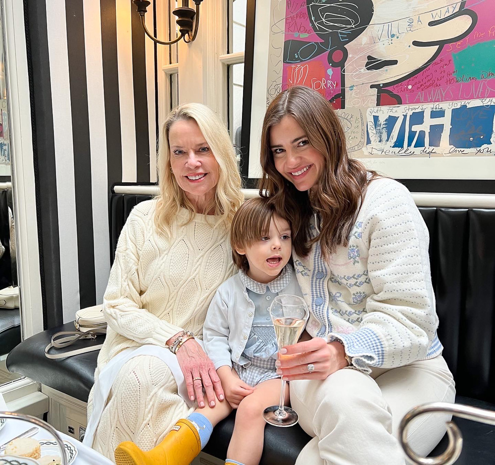 two women and toddler boy having afternoon tea the milestone hotel london