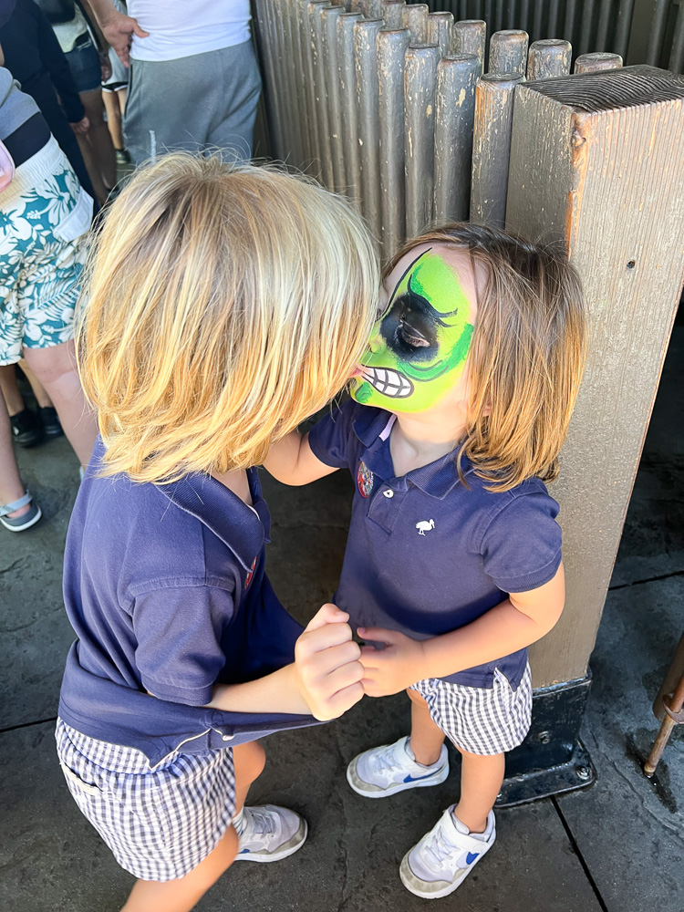brothers with face paint