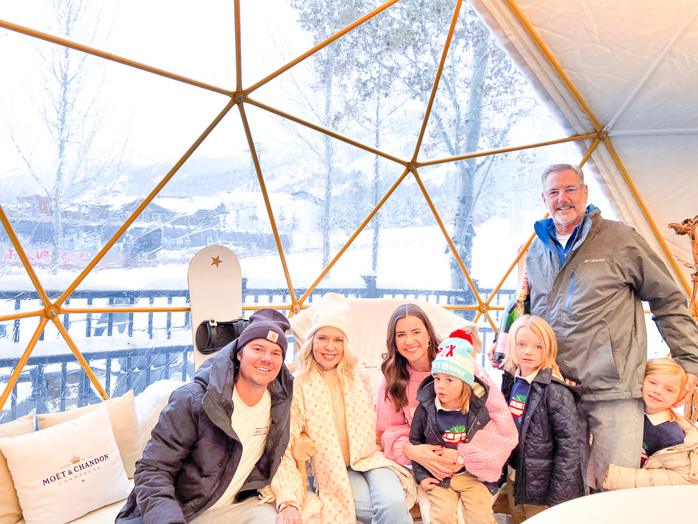family group in moet & chandon yurt FS jackson hole