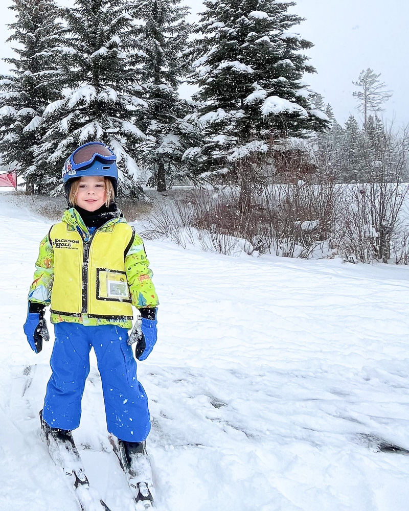 toddler boy on skis FS jackson hole