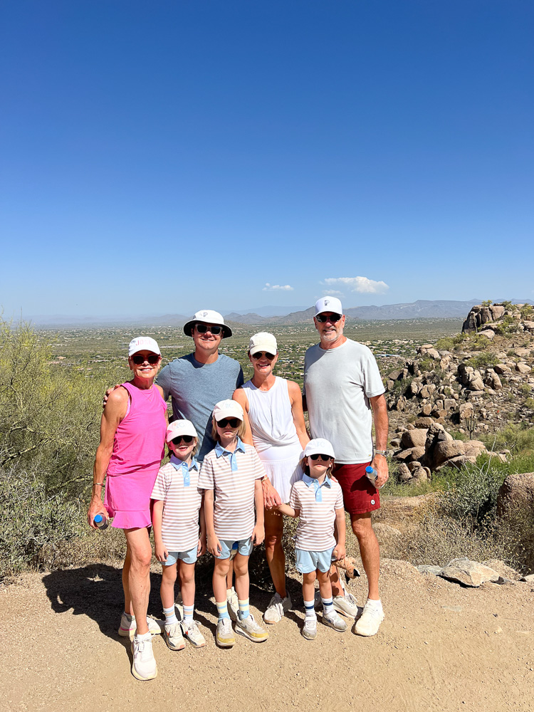 family group with view from pinnacle peak