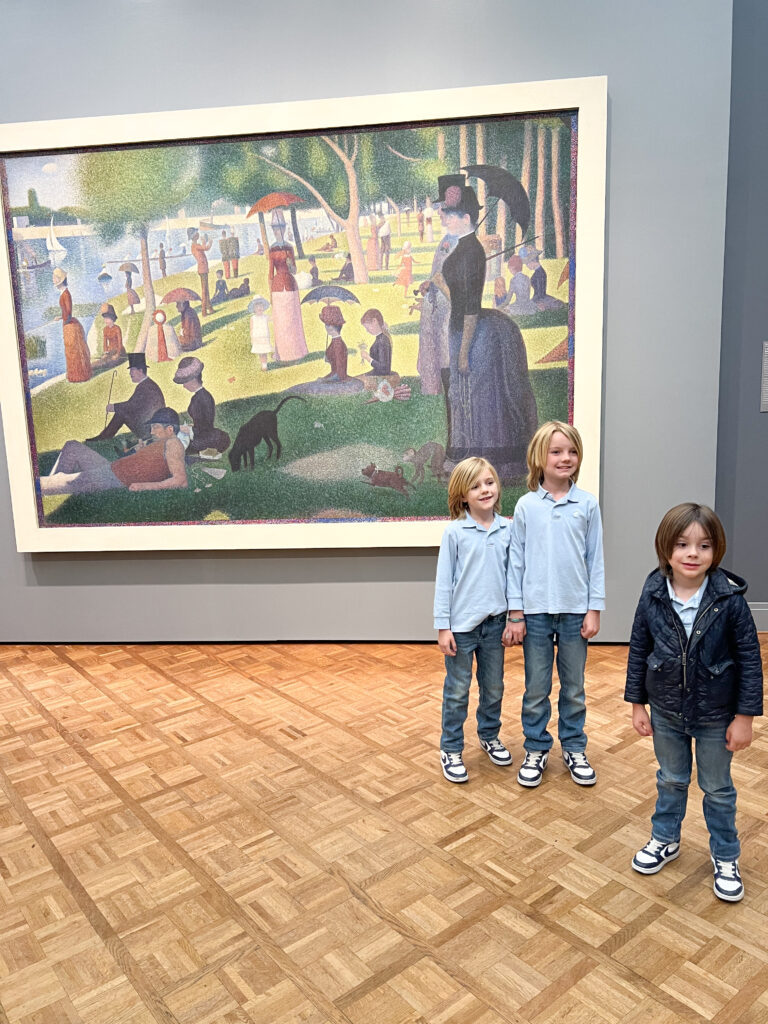 three little boys in the Chicago art museum